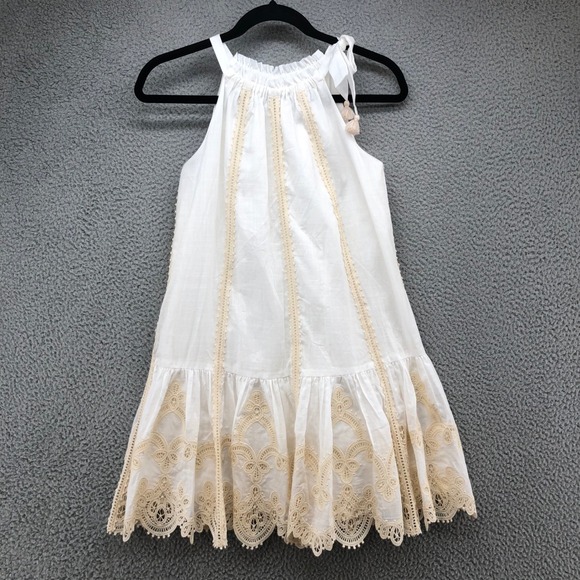 Zimmermann Clover Embroidered Dress Girls Size 10 Kids Ivory Sleeveless Boho
